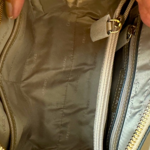 MARYBELLE Satchel by Calvin Klein - Champagne Saffiano (PVC) Leather - NWT - Picture 6 of 11